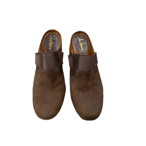 Cole Haan Air Sara Clogs Womens 9B Brown Leather Mules Slip On Block Heel - Picture 5 of 9